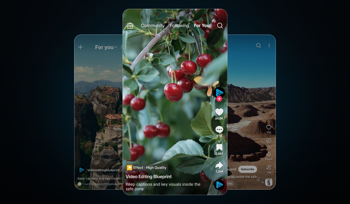 The real TikTok interface overlaid on an edit in DaVinci Resolve